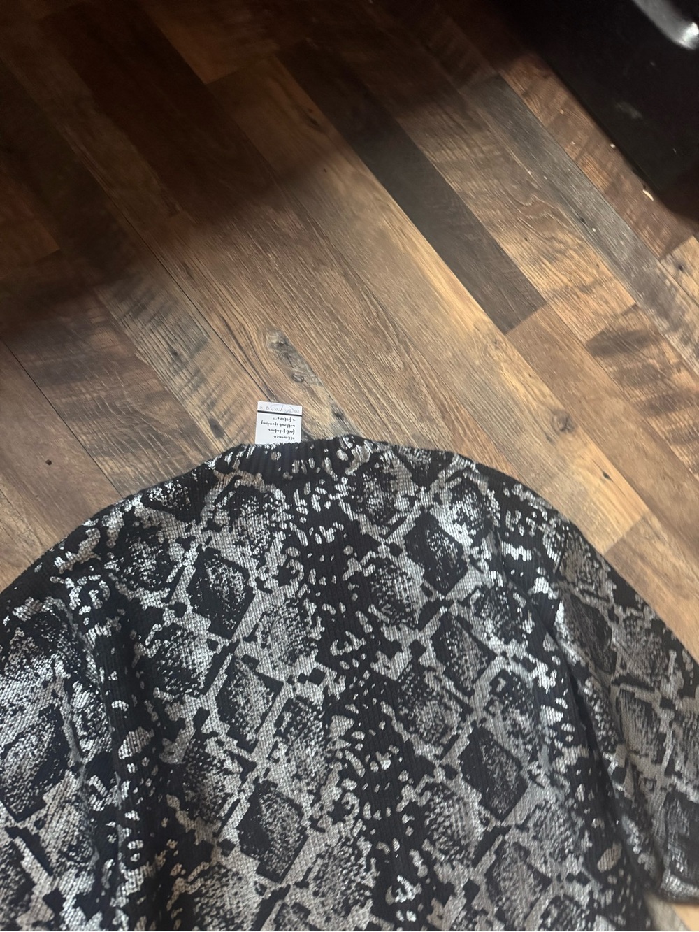 Snake-Print Black & Silver Women's Sweater - Picture 8 of 9
